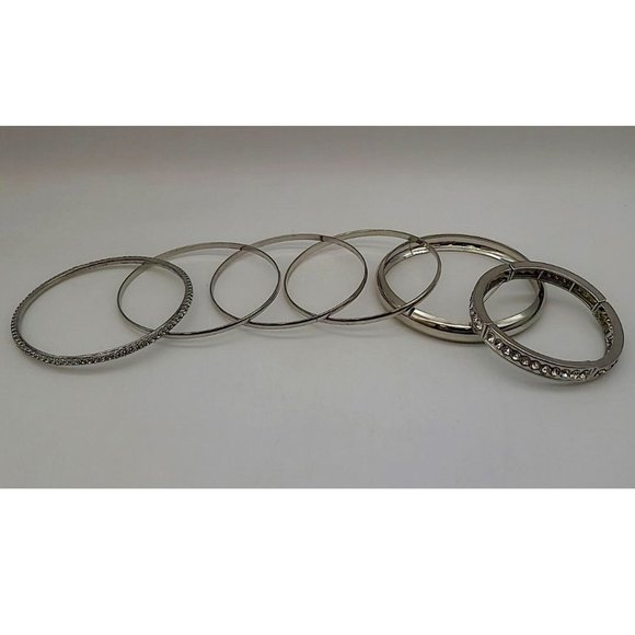 STYLE and Co -6Pc. Set Pave Shaky Disc Bangle Bracelets - Picture 1 of 1